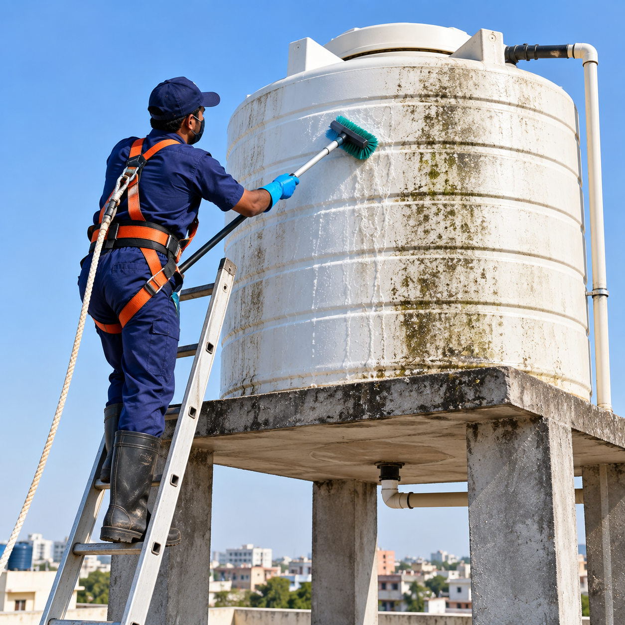 Overhead Water Tank Cleaning